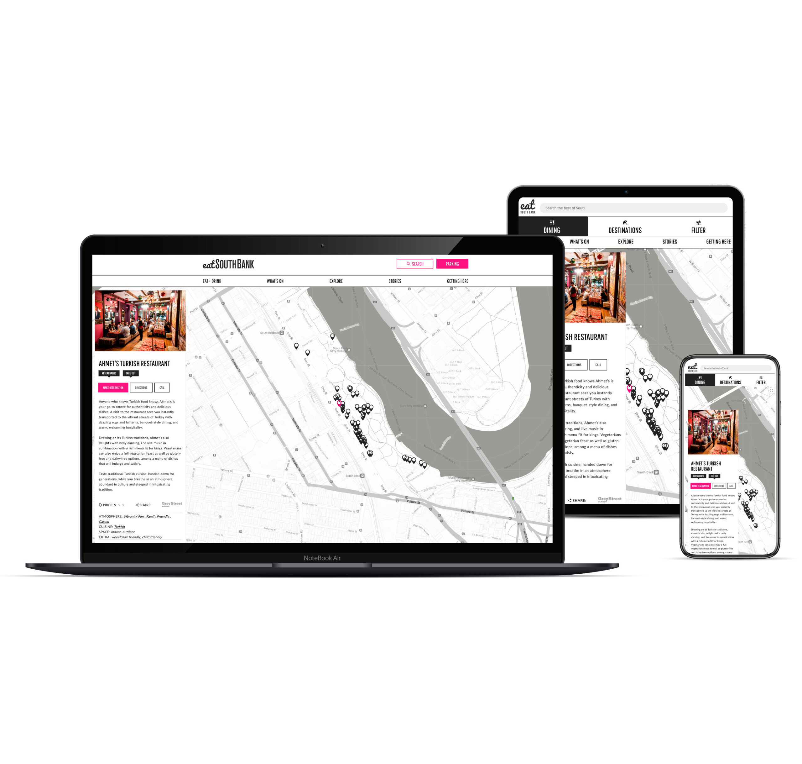 Eat South Bank Website Design and Development